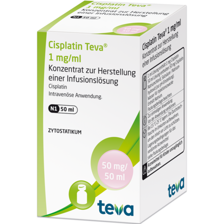 Cisplatin Teva® 1&nbsp;mg/ml Konzentrat zur Herstellung einer Infusionslösung