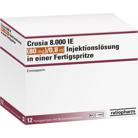 Crusia 8.000 IE (80&nbsp;mg)/0,8&nbsp;ml Injektionslösung in einer Fertigspritze