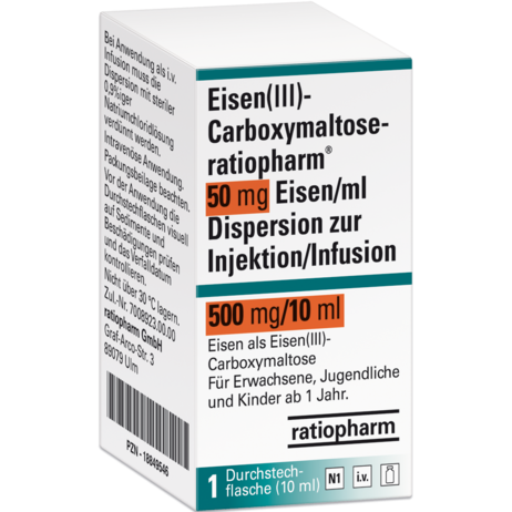 Eisen(III)-Carboxymaltose-ratiopharm® 50&nbsp;mg Eisen/ml Dispersion zur Injektion/Infusion